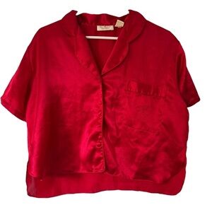 Vintage Gold Label Victoria’s Secret Pajama Top Red Size Small *Read